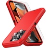 image:imageMXX Heavy Duty Made for iPhone 15 pro Case with Tempered Glass Screen Camera Lens Protector 3Layer Full Body Protection Shockproof Dustproof Cover for 15 pro Phone Case 61 AquaLight PinkRedBlack