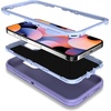 image:imageMXX Heavy Duty Made for iPhone 15 pro Case with Tempered Glass Screen Camera Lens Protector 3Layer Full Body Protection Shockproof Dustproof Cover for 15 pro Phone Case 61 AquaLight PinkLight Purple