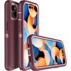 image:imageMXX Heavy Duty Made for iPhone 15 pro Case with Tempered Glass Screen Camera Lens Protector 3Layer Full Body Protection Shockproof Dustproof Cover for 15 pro Phone Case 61 AquaLight PinkPlumLight Pink