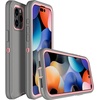 image:imageMXX Heavy Duty Made for iPhone 15 pro Case with Tempered Glass Screen Camera Lens Protector 3Layer Full Body Protection Shockproof Dustproof Cover for 15 pro Phone Case 61 AquaLight PinkGrayLight Pink