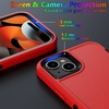 image:imageMXX Heavy Duty Made for iPhone 15 pro Case with Tempered Glass Screen Camera Lens Protector 3Layer Full Body Protection Shockproof Dustproof Cover for 15 pro Phone Case 61 AquaLight PinkRedBlack