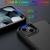 image:imageMXX Heavy Duty Made for iPhone 15 pro Case with Tempered Glass Screen Camera Lens Protector 3Layer Full Body Protection Shockproof Dustproof Cover for 15 pro Phone Case 61 AquaLight PinkBlack