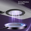 image:imageMXX Slim Design Samsung Galaxy s24 Ultra case with Builtin 360 Rotating Ring Stand Compatible with MagSafe Transparent Back Cover PurpleBlack