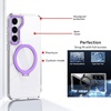 image:imageMXX Slim Design Samsung Galaxy s24 Ultra case with Builtin 360 Rotating Ring Stand Compatible with MagSafe Transparent Back Cover PurplePurple