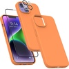 image:imageMXX for iPhone 13 pro Max Case  Soft Silicone Case with Screen Protector and Camera Lens Protector  Microfiber Lining AntiScratch Fullbody Protective Made for 13 pro Max Phone Case 67Kumquat