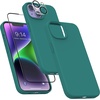 image:imageMXX for iPhone 13 pro Max Case  Soft Silicone Case with Screen Protector and Camera Lens Protector  Microfiber Lining AntiScratch Fullbody Protective Made for 13 pro Max Phone Case 67Dark Green