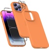 image:imageMXX for iPhone 13 pro Max Case  Soft Silicone Case with Screen Protector and Camera Lens Protector  Microfiber Lining AntiScratch Fullbody Protective Made for 13 pro Max Phone Case 67Kumquat