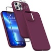 image:imageMXX for iPhone 13 pro Max Case  Soft Silicone Case with Screen Protector and Camera Lens Protector  Microfiber Lining AntiScratch Fullbody Protective Made for 13 pro Max Phone Case 67Wine Red