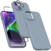 image:imageMXX for iPhone 13 pro Max Case  Soft Silicone Case with Screen Protector and Camera Lens Protector  Microfiber Lining AntiScratch Fullbody Protective Made for 13 pro Max Phone Case 67Lavender Grey