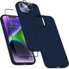 image:imageMXX for iPhone 13 pro Max Case  Soft Silicone Case with Screen Protector and Camera Lens Protector  Microfiber Lining AntiScratch Fullbody Protective Made for 13 pro Max Phone Case 67Navy Blue