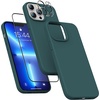 image:imageMXX for iPhone 13 pro Max Case  Soft Silicone Case with Screen Protector and Camera Lens Protector  Microfiber Lining AntiScratch Fullbody Protective Made for 13 pro Max Phone Case 67Midnight Green