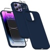 image:imageMXX for iPhone 13 pro Max Case  Soft Silicone Case with Screen Protector and Camera Lens Protector  Microfiber Lining AntiScratch Fullbody Protective Made for 13 pro Max Phone Case 67Navy Blue