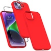 image:imageMXX for iPhone 13 pro Max Case  Soft Silicone Case with Screen Protector and Camera Lens Protector  Microfiber Lining AntiScratch Fullbody Protective Made for 13 pro Max Phone Case 67Red