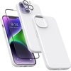 image:imageMXX for iPhone 13 pro Max Case  Soft Silicone Case with Screen Protector and Camera Lens Protector  Microfiber Lining AntiScratch Fullbody Protective Made for 13 pro Max Phone Case 67White