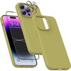 image:imageMXX for iPhone 13 pro Max Case  Soft Silicone Case with Screen Protector and Camera Lens Protector  Microfiber Lining AntiScratch Fullbody Protective Made for 13 pro Max Phone Case 67Cardamom Green