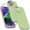 image:imageMXX for iPhone 13 pro Max Case  Soft Silicone Case with Screen Protector and Camera Lens Protector  Microfiber Lining AntiScratch Fullbody Protective Made for 13 pro Max Phone Case 67Matcha Green