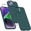 image:imageMXX for iPhone 13 pro Max Case  Soft Silicone Case with Screen Protector and Camera Lens Protector  Microfiber Lining AntiScratch Fullbody Protective Made for 13 pro Max Phone Case 67Midnight Green