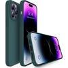 image:imageMXX for iPhone 13 pro Max Case  Soft Silicone Case with Screen Protector and Camera Lens Protector  Microfiber Lining AntiScratch Fullbody Protective Made for 13 pro Max Phone Case 67Midnight Green