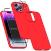 image:imageMXX for iPhone 13 pro Max Case  Soft Silicone Case with Screen Protector and Camera Lens Protector  Microfiber Lining AntiScratch Fullbody Protective Made for 13 pro Max Phone Case 67Red