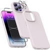 image:imageMXX for iPhone 13 pro Max Case  Soft Silicone Case with Screen Protector and Camera Lens Protector  Microfiber Lining AntiScratch Fullbody Protective Made for 13 pro Max Phone Case 67Morandi Purple