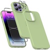 image:imageMXX for iPhone 13 pro Max Case  Soft Silicone Case with Screen Protector and Camera Lens Protector  Microfiber Lining AntiScratch Fullbody Protective Made for 13 pro Max Phone Case 67Matcha Green