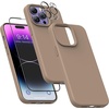 image:imageMXX for iPhone 13 pro Max Case  Soft Silicone Case with Screen Protector and Camera Lens Protector  Microfiber Lining AntiScratch Fullbody Protective Made for 13 pro Max Phone Case 67Light Coffee