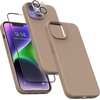 image:imageMXX for iPhone 13 pro Max Case  Soft Silicone Case with Screen Protector and Camera Lens Protector  Microfiber Lining AntiScratch Fullbody Protective Made for 13 pro Max Phone Case 67Light Coffee