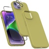 image:imageMXX for iPhone 13 pro Max Case  Soft Silicone Case with Screen Protector and Camera Lens Protector  Microfiber Lining AntiScratch Fullbody Protective Made for 13 pro Max Phone Case 67Cardamom Green