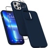 image:imageMXX for iPhone 13 pro Max Case  Soft Silicone Case with Screen Protector and Camera Lens Protector  Microfiber Lining AntiScratch Fullbody Protective Made for 13 pro Max Phone Case 67Navy Blue