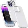 image:imageMXX for iPhone 13 pro Max Case  Soft Silicone Case with Screen Protector and Camera Lens Protector  Microfiber Lining AntiScratch Fullbody Protective Made for 13 pro Max Phone Case 67White