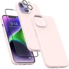 image:imageMXX for iPhone 13 pro Max Case  Soft Silicone Case with Screen Protector and Camera Lens Protector  Microfiber Lining AntiScratch Fullbody Protective Made for 13 pro Max Phone Case 67Morandi Pink