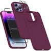 image:imageMXX for iPhone 13 pro Max Case  Soft Silicone Case with Screen Protector and Camera Lens Protector  Microfiber Lining AntiScratch Fullbody Protective Made for 13 pro Max Phone Case 67Wine Red