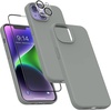 image:imageMXX for iPhone 13 pro Max Case  Soft Silicone Case with Screen Protector and Camera Lens Protector  Microfiber Lining AntiScratch Fullbody Protective Made for 13 pro Max Phone Case 67Charcoal Gray