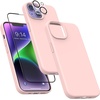 image:imageMXX for iPhone 13 pro Max Case  Soft Silicone Case with Screen Protector and Camera Lens Protector  Microfiber Lining AntiScratch Fullbody Protective Made for 13 pro Max Phone Case 67Sand Pink