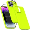 image:imageMXX for iPhone 13 pro Max Case  Soft Silicone Case with Screen Protector and Camera Lens Protector  Microfiber Lining AntiScratch Fullbody Protective Made for 13 pro Max Phone Case 67Fluorescent Yellow