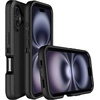 image:imageMXX for iPhone 16 Plus Case Heavy Duty 3Layer Rugged Cover with Tempered Glass Screen Protector Shockproof Dustproof AntiDrop Full Body Protection 67  PlumLight PinkBlack