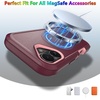 image:imageMXX for iPhone 16 Plus Case Heavy Duty 3Layer Rugged Cover with Tempered Glass Screen Protector Shockproof Dustproof AntiDrop Full Body Protection 67  PlumLight PinkPlumLight Pink