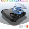 image:imageMXX for iPhone 16 Plus Case Heavy Duty 3Layer Rugged Cover with Tempered Glass Screen Protector Shockproof Dustproof AntiDrop Full Body Protection 67  PlumLight PinkBlack