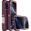 image:imageMXX for iPhone 16 Plus Case Heavy Duty 3Layer Rugged Cover with Tempered Glass Screen Protector Shockproof Dustproof AntiDrop Full Body Protection 67  PlumLight PinkPlumLight Pink