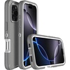 image:imageMXX for iPhone 16 Plus Case Heavy Duty 3Layer Rugged Cover with Tempered Glass Screen Protector Shockproof Dustproof AntiDrop Full Body Protection 67  PlumLight PinkGrayWhite
