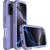 image:imageMXX for iPhone 16 Plus Case Heavy Duty 3Layer Rugged Cover with Tempered Glass Screen Protector Shockproof Dustproof AntiDrop Full Body Protection 67  PlumLight PinkLight Purple