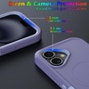 image:imageMXX for iPhone 16 Plus Case Heavy Duty 3Layer Rugged Cover with Tempered Glass Screen Protector Shockproof Dustproof AntiDrop Full Body Protection 67  PlumLight PinkLight Purple