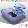 image:imageMXX for iPhone 16 Plus Case Heavy Duty 3Layer Rugged Cover with Tempered Glass Screen Protector Shockproof Dustproof AntiDrop Full Body Protection 67  PlumLight PinkLight Purple