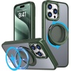 image:imageMXX Case Made for iPhone 15 Pro Max360Ring Stand Magnetic AntiFingerprint Military Drop Protection Compatible with MagSafe and Soft Edge Translucent Slim Back 15 ProMax Phone Case PinkGreen