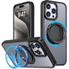 image:imageMXX Case Made for iPhone 15 Pro Max360Ring Stand Magnetic AntiFingerprint Military Drop Protection Compatible with MagSafe and Soft Edge Translucent Slim Back 15 ProMax Phone Case BlackBlack