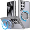 image:imageMXX Case for Galaxy s23 Ultra case amp s22 Ultra case360 Ring Stand Magnetic Military Drop Protection Compatible with MagSafe and Soft Edge Translucent Slim Back for Galaxy s23 UltraGreenTitaniumgrey