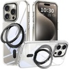 image:imageMXX Case made for iPhone 15 Pro Max360Ring Stand Magnetic AntiFingerprint Military Drop Protection Compatible with MagSafe and Soft Edge Translucent Slim Back 15 ProMax Phone CaseClearpurpleClearblack