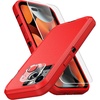 image:imageMXX Heavy Duty Made for iPhone 15 pro Case with Tempered Glass Screen Camera Lens Protector 3Layer Full Body Protection Shockproof Dustproof Cover for 15 pro Phone Case 61 AquaLight PinkRedBlack