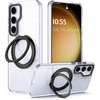 image:imageMXX Slim Design Samsung Galaxy s24 Ultra case with Builtin 360 Rotating Ring Stand Compatible with MagSafe Transparent Back Cover PurpleBlack