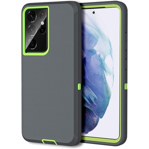 image:imageMXX Case Compatible with Galaxy S21 Ultra Case 3Layer Super Full Heavy Duty Body Bumper CoverShock ProtectionDust Proof Designed for Samsung Galaxy S21 Ultra 5G 68 Inch 2021 PlumGreenGray